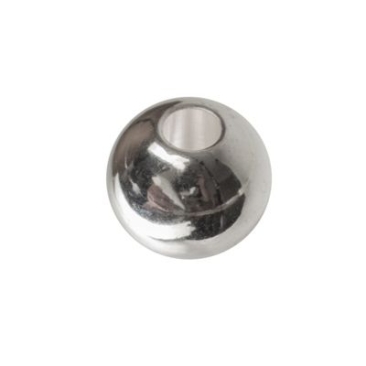 Metalen kralenbol, ca. 5 mm, verzilverd