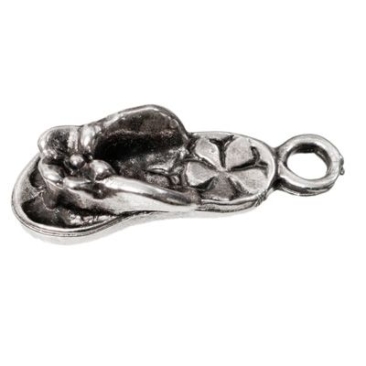 Metal pendant flip-flop, approx. 22 mm x 8 mm, silver-plated