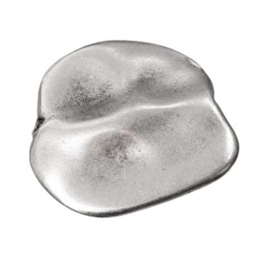 Perle métallique, disque, env. 19 mm, argentée