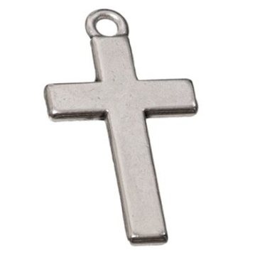 Metal pendant cross, approx. 29 mm x 16 mm, silver-plated
