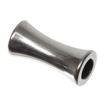 Metal bead, tube, approx.11 x 4 mm, silver-plated