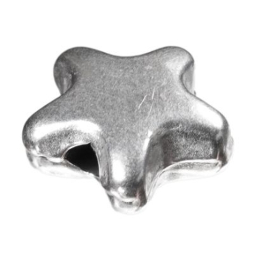 Perle métallique étoile, 8 mm, argentée