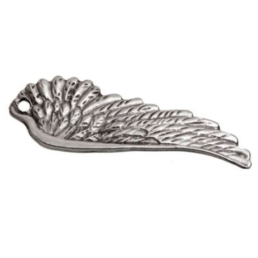 Metal pendant wings, approx. 47 x 15 mm, silver-plated