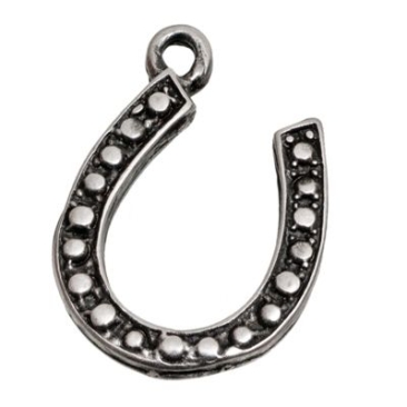 Metal pendant horseshoe, approx. 19 x 16 mm, silver-plated