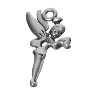 Metal pendant elf, 12 x 25 mm, silver plated