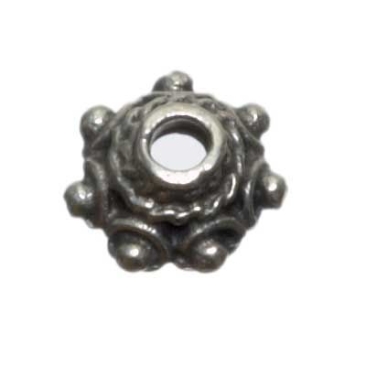 Perle en métal, capuchon de perle, env. 8 mm, argenté