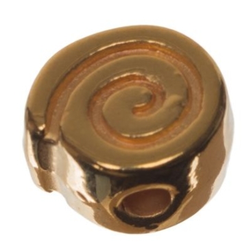 Perle métallique escargot, env. 9 mm, doré