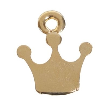 Metal pendant, crown, 17 x 14 mm, gold-plated
