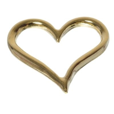 Metal pendant, heart, 28 x 28 mm, gold-plated