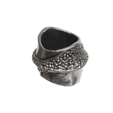 Perle métallique à gros trous, tube, env. 16 x 12,5 mm, argenté