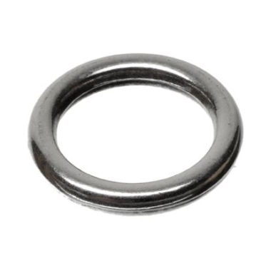 Large hole metal bead ring, approx. 13.5 mm, silver-plated