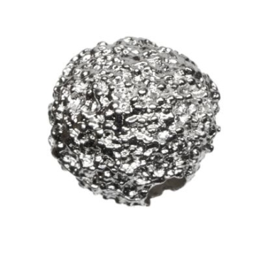 Metalen kralenbol, ca. 9 mm, verzilverd