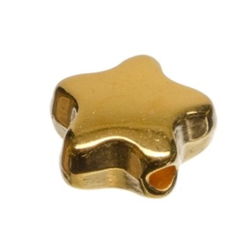 Perle métallique étoile, dorée, env. 9 mm