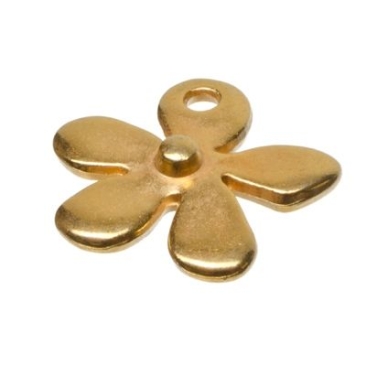 Metal pendant flower, gold-plated, approx. 14 mm