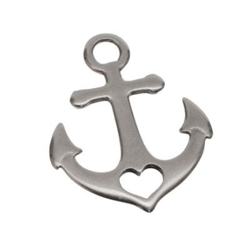 Metal pendant anchor, 28.4 x 23.2 mm, silver-plated