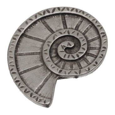 Pendentif métal escargot, 47,6 x 40 mm argenté