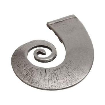 Pendentif métal escargot, 48,5 x 50,5 mm, argenté