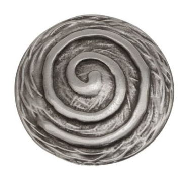 Pendentif métal escargot, 45,8 x 44,5 mm, argenté