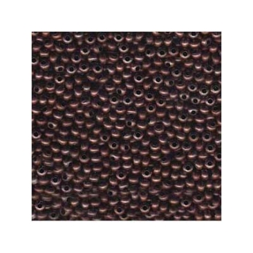 11/0 Metal Seed Bead Antique Copper, Round, 2 mm, Tube with approx. 15 grams (approx. 600 beads)