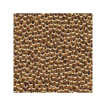 11/0 Metal Seed Bead 24 carat gold plated, Round, 2 mm, Tube with approx. 15 gram (approx. 600 beads)