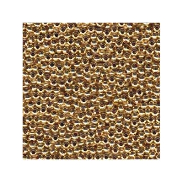 11/0 Metal Seed Bead Gold-coloured, Round, 2 mm, Tube with approx. 15 grams (approx. 600 beads)