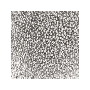 11/0 Metal Seed Bead Rhodiumfarben , Rund, 2 mm, Röhrchen mit 16 Gramm (ca. 600 Perlen)