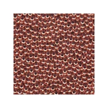 6/0 Metal Seed Bead Copper, Round, 4 mm, Tube with approx. 32 grams (approx. 390 beads)