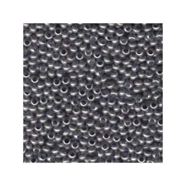 6/0 Metal Seed Bead couleur zinc mat, Rond, 4 mm, tube d'environ 28 grammes (environ 390 perles)
