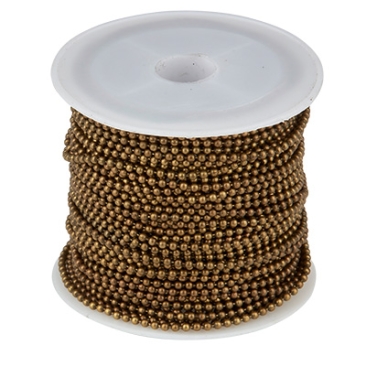 Ball chain, diameter 1.5 mm, roll with 10 m, bronze-coloured