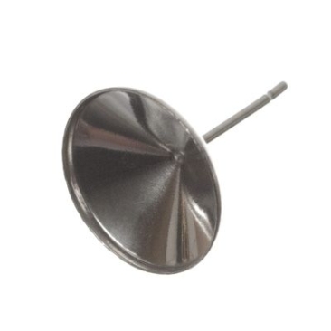 Stainless steel stud earrings forPreciosa Rivoli 12 mm, silver-coloured