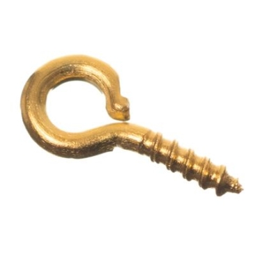 Pin eyelet with screw thread pointed, length 8 mm, thread diameter 1.2 mm, gold-coloured