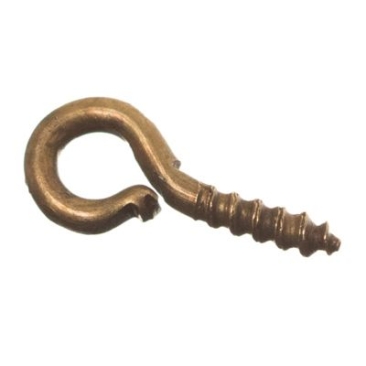 Pin eyelet with screw thread pointed, length 8 mm, thread diameter 1.2 mm, bronze-coloured