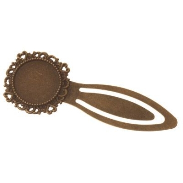 Bookmark for cabochons round 20 mm, bronze coloured