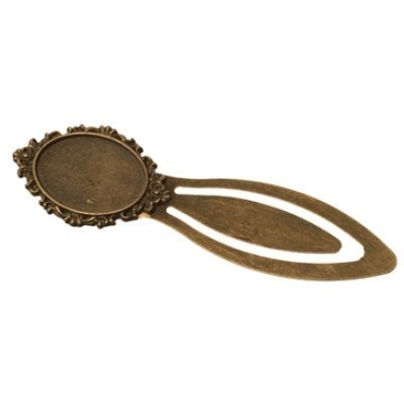 Bookmark for cabochons oval 18 x 25 mm, bronze coloured