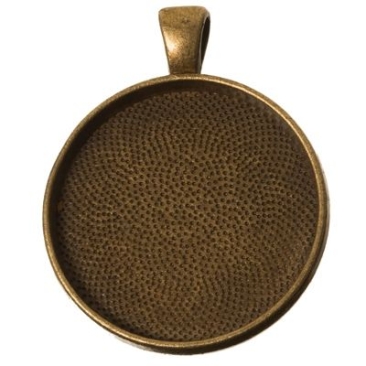 Pendentif pour cabochons, rond 30 mm, couleur bronze