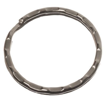 Key ring, diameter 25 mm, embossed edge, silver-coloured