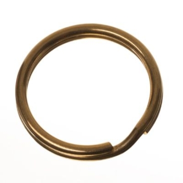 Stainless steel key ring, diameter 20 mm, gold-coloured
