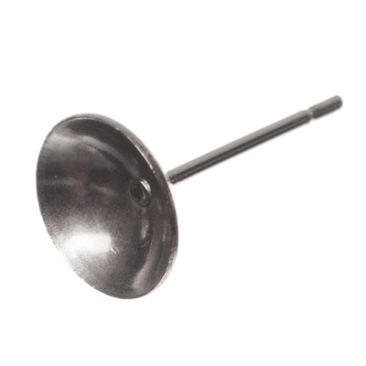 Boucles d'oreilles en acier inoxydable pour Swarovski Rivoli 8 mm (SS39), argenté