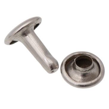 Rivet for leather, head 8 mm, height pin 9 mm, diameter pin 3 mm, silver-coloured