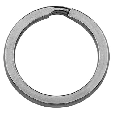 Porte-clés en acier inoxydable, argenté, 25 mm