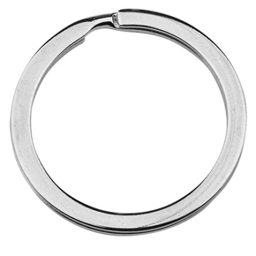 Sleutelhanger, zilverkleurig, diameter 32 mm