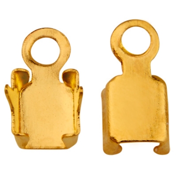 Messing koperen kluiteinde voor strass-kettingen, goudkleurig, 3,5x3,5 mm, oogje: 1,5 mm, ca, 3,3 mm binnendiameter