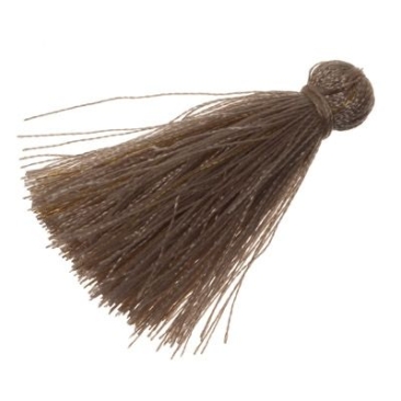 Tassel/tassel, 40 mm, cotton yarn, beige/gold