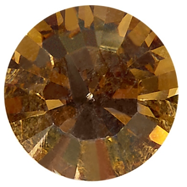 Preciosa pierre de cristal Chaton Maxima SS29 (env. 6 mm), couleur : smoked topaz, face inférieure film (Dura Foiling)