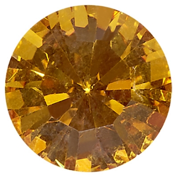 Preciosa kristalsteen Chaton Maxima SS29 (ca. 6 mm), kleur: topaas, onderzijde folie (Dura Foiling)