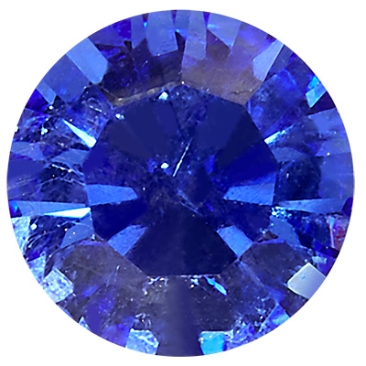 Preciosa kristalsteen chaton SS39 (ca. 8 mm), kleur: saffier, onderzijde folie (Dura Foiling)