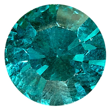 Preciosa kristalsteen chaton SS39 (ca. 8 mm), kleur: blauwe zirkoon, onderzijde folie (Dura Foiling)