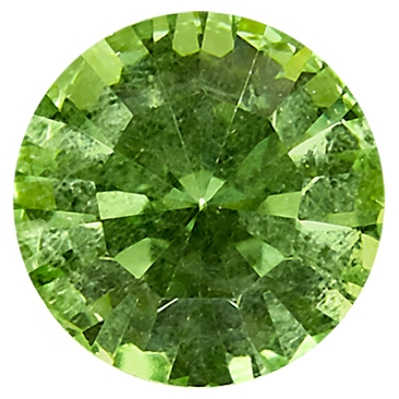 Preciosa pierre de cristal chaton, taille : SS17/PP32 (env. 4 mm), couleur : peridot, face inférieure film plastique