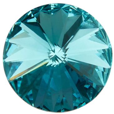 Preciosa crystal stone Rivoli, size: SS29 (approx. 6 mm), colour: aqua bohemica, underside foil
