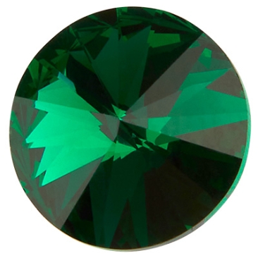Preciosa crystal stone Rivoli, size: SS29 (approx. 6 mm), colour: emerald, underside foil